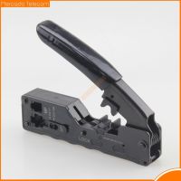 ✤ RJ45 Crimper CAT7 Crimping Tool for Pass Through RJ11 RJ 45 Connector CAT6 CAT5E Modular Plugs With Wire Stripper Cutter