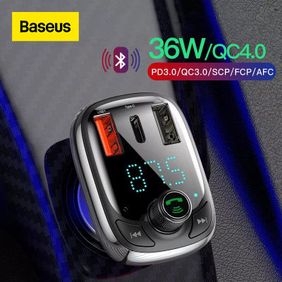 Baseus Car Charger FM Transmitter Bluetooth 5.0 MP3 Player Handsfree FM Modulator Quick Charge 4.0 PD 3.0 USB Charger Car Gadget