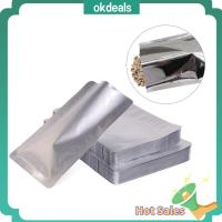 OKDEALS 100PCS เงิน เกรดอาหาร อุปกรณ์ครัว เครื่องซีลสูญญากาศ ถุงอลูมิเนียมฟอยล์ กระเป๋าเก็บของ ถุงซีลความร้อน