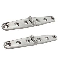 2PCS Stainless Steel 316 Strap Hinge With 6 Holes 152mm Mirror Polish Marine Boat Hardware Cast Door Strap Hinges