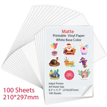 50 Sheets A4 Transparent Printable Vinyl Sticker Paper Glossy