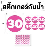 สติ๊กเกอร์ตัวเลข ระบุตัวเลข สติกเกอร์เลข (ตัวเลข20,25,30,35,40) ขนาด 3x3ซม. สีชมพูเลขขาว 1แผ่น 40ดวง รหัส [E-078]