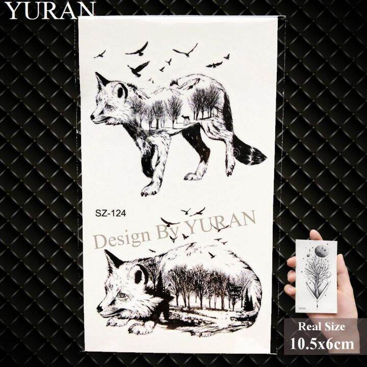 yuran-สติกเกอร์รอยสักรูปสามเหลี่ยมเรขาคณิตปลอมแบบทำมือสำหรับผู้หญิงรอยสักชั่วคราวฮิปฮอปดวงจันทร์ดวงจันทร์แท่งไม้สักลูกศรบนร่างกายของผู้ชาย