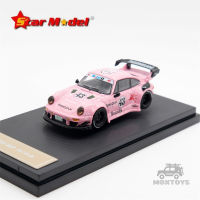 โมเดลดาว1:64 Rauh-Welt RWB 930 GT Block43รถโมเดล Diecast สีชมพู