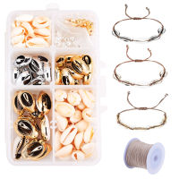 DIY Jewelry Kit With Cowrie Shell Beads Iron Spacer Beads Waxed Polyester Cords for Necklace celet Making