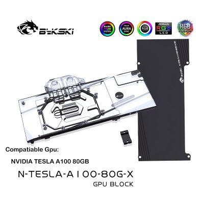 Bykski N-TESLA-A100-80G-X GPU Water Cooling Block สำหรับ NVIDIA TESLA A100 80GB GPU การ์ดทองแดง Cooling หม้อน้ำ RGB SYNC