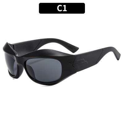 【CC】 Sunglasses Oversized Thick Frame Cycling Glasses Mens Driving Street Shades UV400 Eyewear 1PC