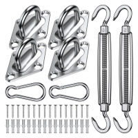 Sun Shade Sail Canopy Fixing อุปกรณ์เสริมชุดฮาร์ดแวร์สแตนเลส Pad Eye Turnbuckle Snap Hook สกรู Carabiner Clip