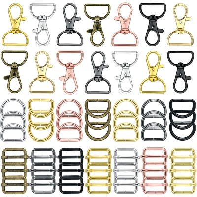 1Set Metal Buckle D Swivel Clasp Pin Slider for Keychain Collar bags Hardware Accessories
