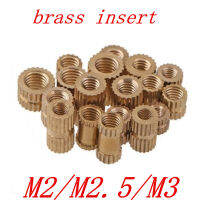 100ชิ้น/ล็อตแทรกทองเหลือง M2 M2.5 M3ผ่านทองเหลืองใส่ Nut / Knurled Nuts สำหรับแม่พิมพ์ฉีด