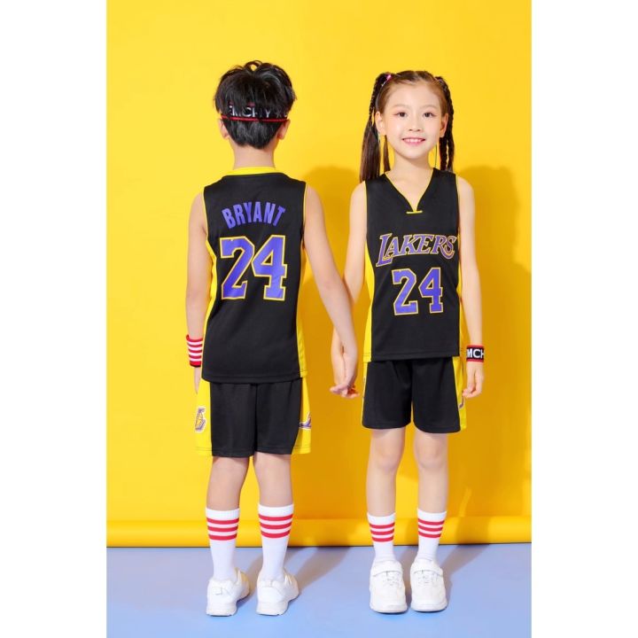 ขายเสื้อผ้าบาสเกตบอลสูง-nba-lakers-jersey-24-kobe-bryant-jersey-kids-tops-shorts-jersey-set-children-basketball-uniform-jersi