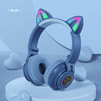 Cute RGB Kitten wireless Headsets Bluetooth 5.0 Bass Noise Cancellation Adult Child Girl Headset Support TF Card Helmet with Mic