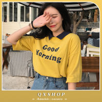 QXshop ?ฤดูกาลแห่งความสดใส ต้องมีเสื้อไว้ใส่แล้ว เสื้อยืดคอปกที่มาพร้อมกับความน่ารักสุดคิ้วท์✨ น่ารักสุด กรุบกริบม๊าก?