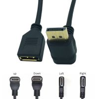 Displayport 90 Degree Male to Female Displayport Extender extension Cable with Panel Mount Socket Display port DP v 1.2 Cord 1ft