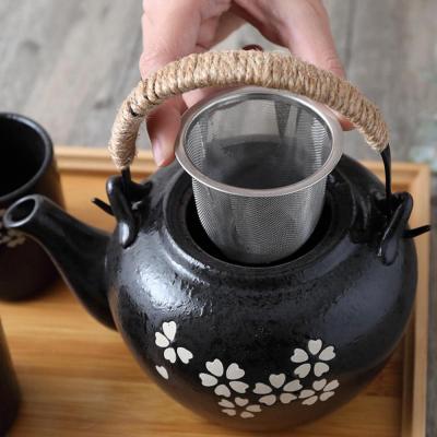 กาน้ำชาสมุนไพรถ้วยสีขาวใบชาแยกออกได้สแตนเลสนำมาใช้ใหม่ได้ตาข่ายชงชาภาชนะใส่เครื่องดื่มที่ชงชาที่กรอง