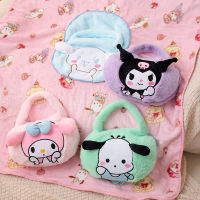 Orange Deer Sanrio Cartoon Plush Blanket Cute Kuromi My Melody Cinnamoroll Pochacco Anime Nap Blanket Portable Storage Carrying Bag Pillow