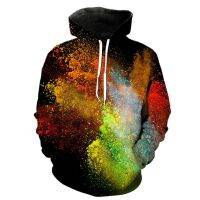 Sudadera con capucha para hombre y mujer, suéter con estampado colorido de humo, holgado, informal, a la moda, 3d