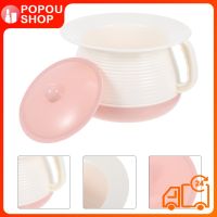 POPOUSHOP 1 เซ็ตพลาสติก Spittoon พร้อมฝากระถางแบบพกพาปิดกลางคืนปัสสาวะสำหรับโรงพยาบาลบ้าน