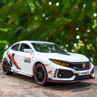 1:32 HONDA CIVIC TYPE-R Alloy Car Model Diecast Metal Toy Vehicles Sports Car Model Sound and Light Collection Children Toy Gift