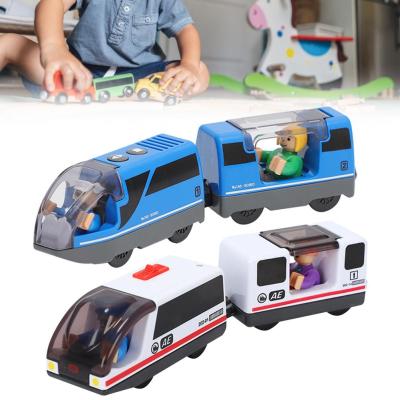 Railway Locomotive Magnetically Connected Electric Small Train Magnetic Rail Toy Compatible With Wooden Track Present For Kids