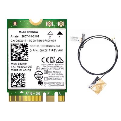 8260 8260NGW WiFi Card+2XAntenna 2.4G/5Ghz Bluetooth 4.2 NGFF M.2 WiFi Wireless Card Module for Intel AC 8260