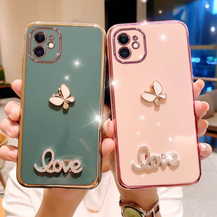 เคสโทรศัพท์สําหรับ-iphone-14-13-12-มือถือแบบนิ่ม-กันกระแทก-ลายผีเสื้อ-แวววาว-หรูหรา