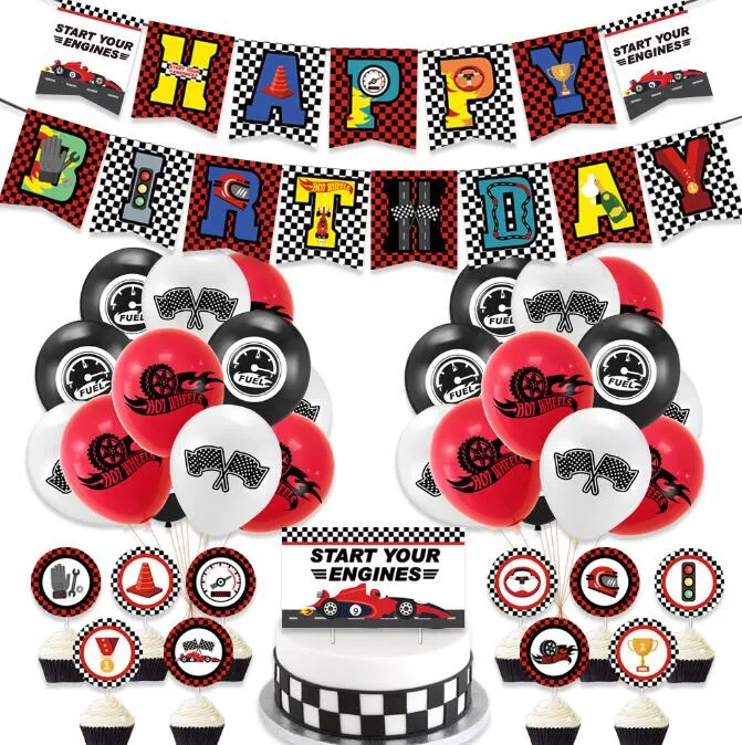 checkered flag birthday decorations