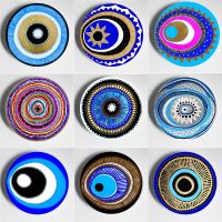 （glistening shop）จานฮาโลวีนที่มีสีสัน High-End Evil Eye Painting Wall PlateDisplay Art Plate Home Restaurant Decoration