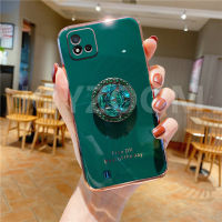 สำหรับ Realme C11 2021เคส TPU ชุบโลหะด้วยไฟฟ้าหรูหรา6D เคสป้องกันเลนส์ซิลิโคนนิ่มกันกระแทกเคสโทรศัพท์พร้อมแหวนตั้งคริสตัล