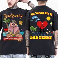 การออกแบบเดิมBad Bunny UN VERANO SIN TI เพลงใหม่อัลบั้ม Tshirt แบรนด์บุรุษเสื้อยืดสไตล์แขนสั้นผู้ชายผู้หญิงสะโพก hop แฟชั่นเสื้อ TS-5XL