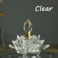 High Quality Decorative Crystal Lotus Flower Shape Refillable Perfume Oil Bottle Home Decoration