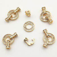 NEW ARRIVAL! 29x17mm 20Sets Plating Real Gold Cubic Zirconia Clasps&amp;Hooks Connectors For Handmade celet Parts DIY Accessories