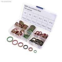 ﹍∏ 100 Pieces Copper Seal Gasket Nut and Bolt Set M6 M8 M10 M12 M14 M16 Self-Centered Seal Washer Kits