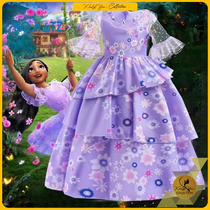 [KYC] Encanto Isabela Dress Kids Cosplay Costume Children Fancy ...