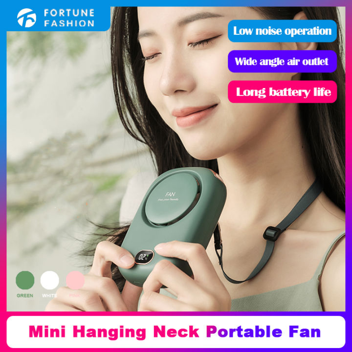 fortune-fashion-lazy-neck-fan-usb-charging-mini-portable-pocket-hanging-leafless-fan-desktop-rechargeable-fan