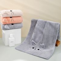 Cute Microfiber Hair Towel Wrap Ultra Soft Hair Wrap Towels for Women Absorbent Fast Drying Hair Turban  Cartoon Cat 30x80cm Towels