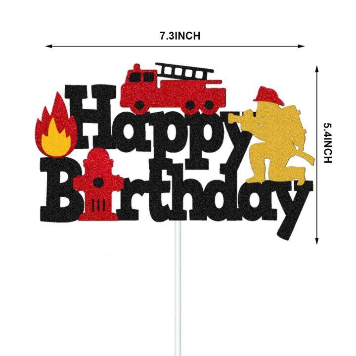 Fireman Cake Topper Cupcake Toppers Fire Hydrant Truck Firefighter ...