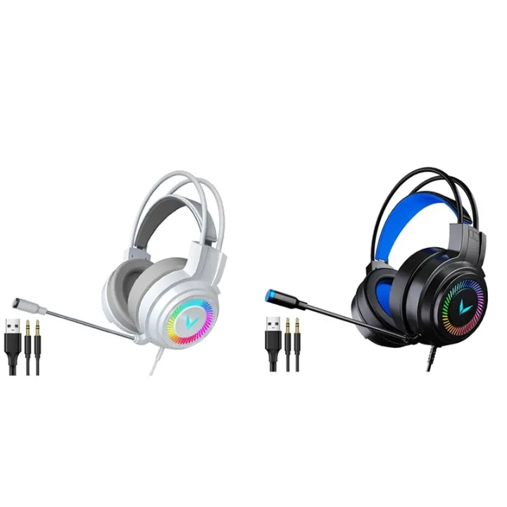 Game Headphones with Mic Surround Stereo Wired Earphones USB Microphone