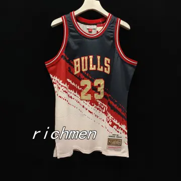 Men's Chicago Bulls 23 Michael Jordan retro basketball jersey limited  edition vest gold black shirt