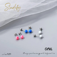 Studify | Opal ต่างหูเจาะ เงินแท้ เหมาะกับคนแพ้ง่าย