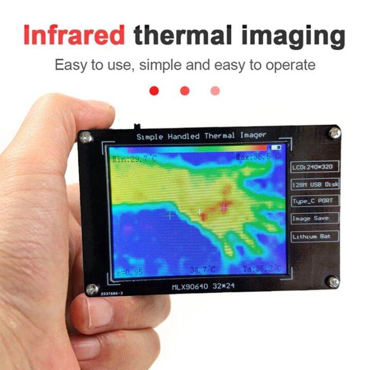 MLX90640 2.8 Inch LCD Digital Infrared Thermal Imaging 320X240 800MAh ...