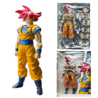 16ซม. โบลานากะรามูโมเดลเมอร์อาอาห์ Aksi ลูกชายโกคูอนิเมะ Super Saiyan Boneka Bergerak PVC Hadiah Mainan Patung Goku Bersama