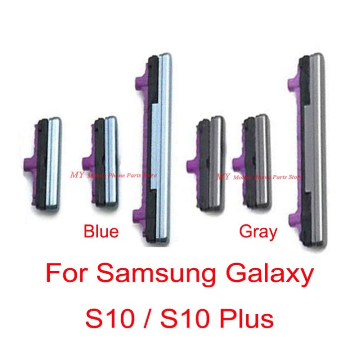 1ชุดปุ่มพลังงานและระดับเสียงสำหรับ Samsung Galaxy S10บวก S10plus S10เพาเวอร์ปุ่มปรับระดับเสียงด้านข้างอะไหล่กุญแจ