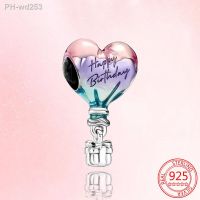 ✴♚♨ 2022 NEW 925 Sterling Silver happy birthday hot air balloon Charm Women Festival Jewelry Gift Fit DIY Bracelet Pendant