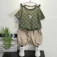 Childrens Sports Suit Summer Mens Clothing Fried Street Clothes Cool Handsome Trendy Handsome Fashionable Baby Short Sleeve Two-Piece Suit