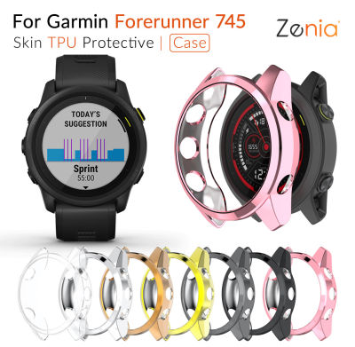 Zenia ที่มีสีสัน TPU ผิวเปลี่ยนป้องกันสำหรับ Garmin Forerunner 745 FR745 Forerunner745 FR 745นาฬิกากีฬาอัจฉริยะอุปกรณ์เสริม