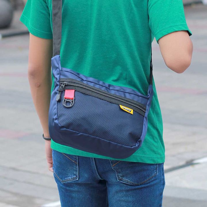 Tas Selempang Pria Distro Slingbag 2 Saku Slempang Sekolah Kuliah