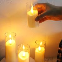 1-12Pc Acrylic Simulation Candle Swing Electronic Candles LED Flameless Light Wedding Romantic Candle Lamp Party Home Decoration