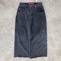 【YD】 Jeans Hip Hop Embroidery Baggy Pants Men New Goth Waist Wide Trousers Streetwear