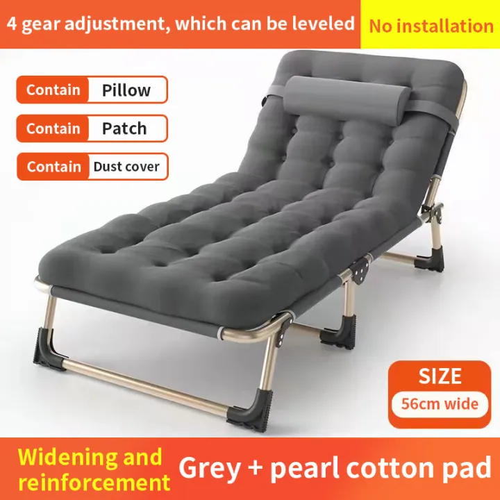 Folding bed Portable and Adjustable Bed Office Chair Single Bed with Matress Foam Lazada PH